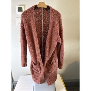 Love Tree Women's Pink Open Cardigan‎ With Pockets Size Large